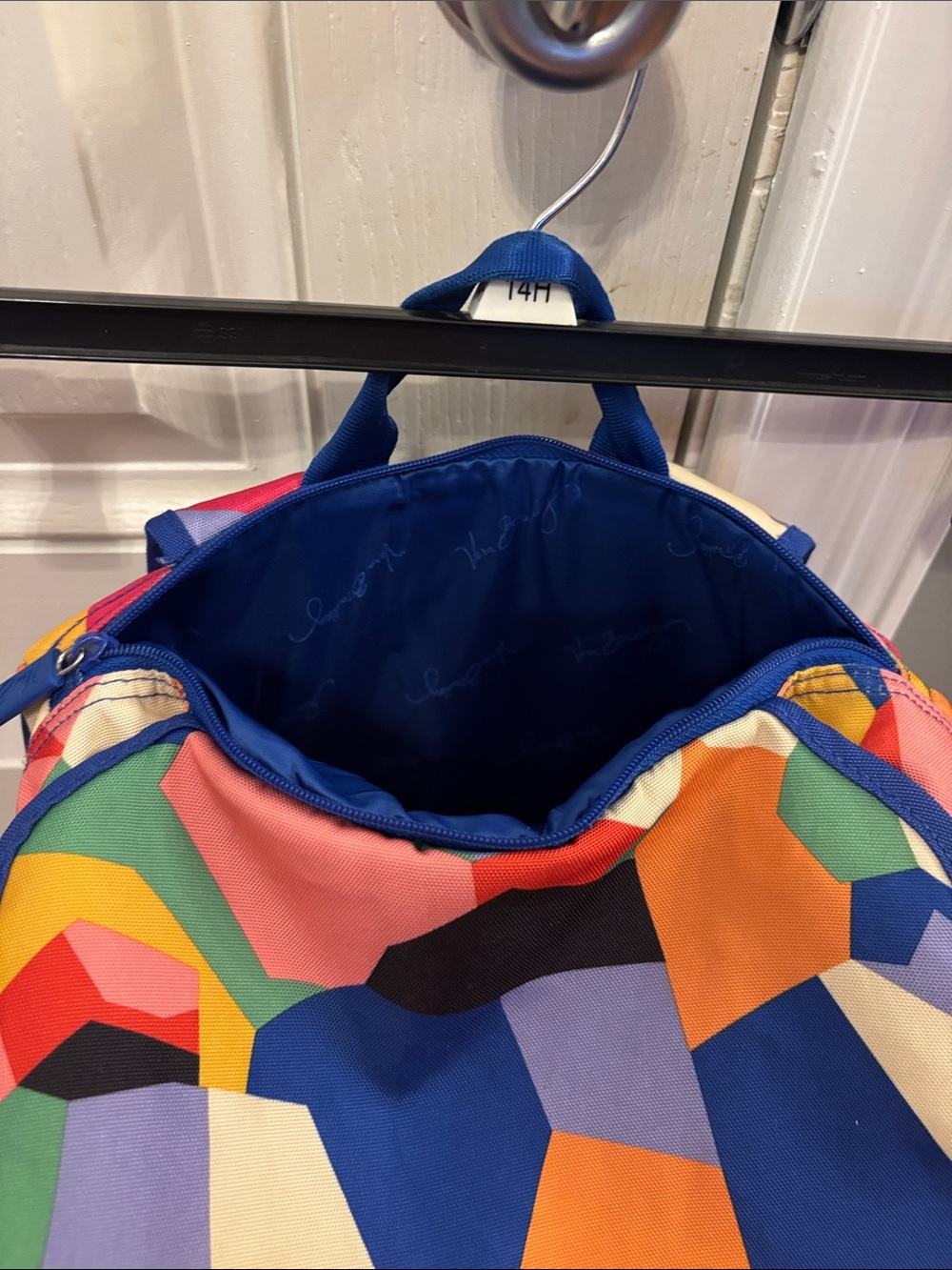 Colorful Geometric Canvas Backpack - Multicolor - Picture 6 of 12
